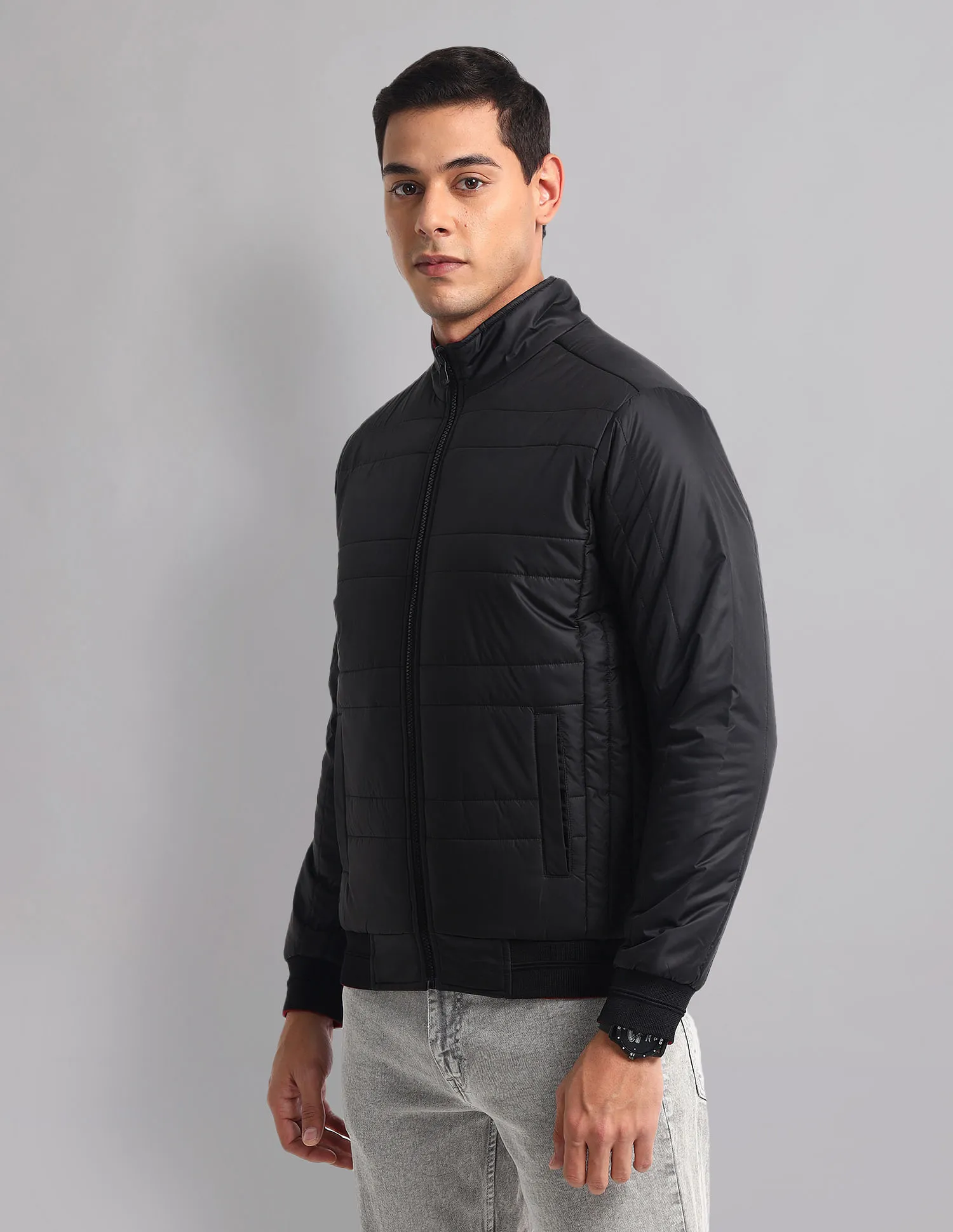 AD by Arvind Long Sleeve Quilt Reversible Jacket