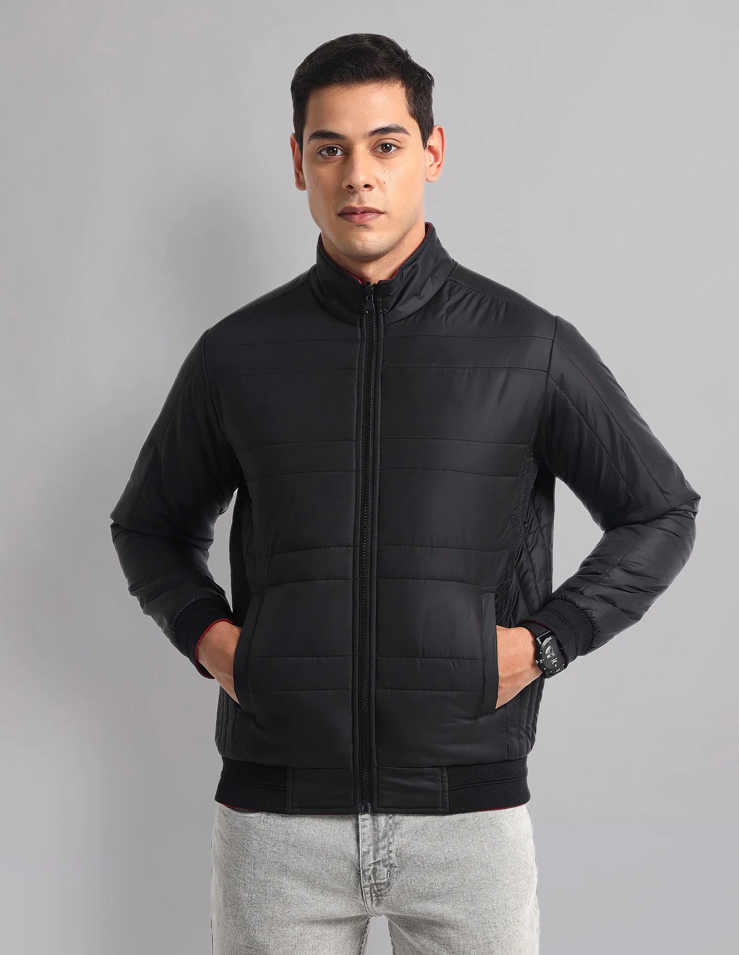 AD by Arvind Long Sleeve Quilt Reversible Jacket