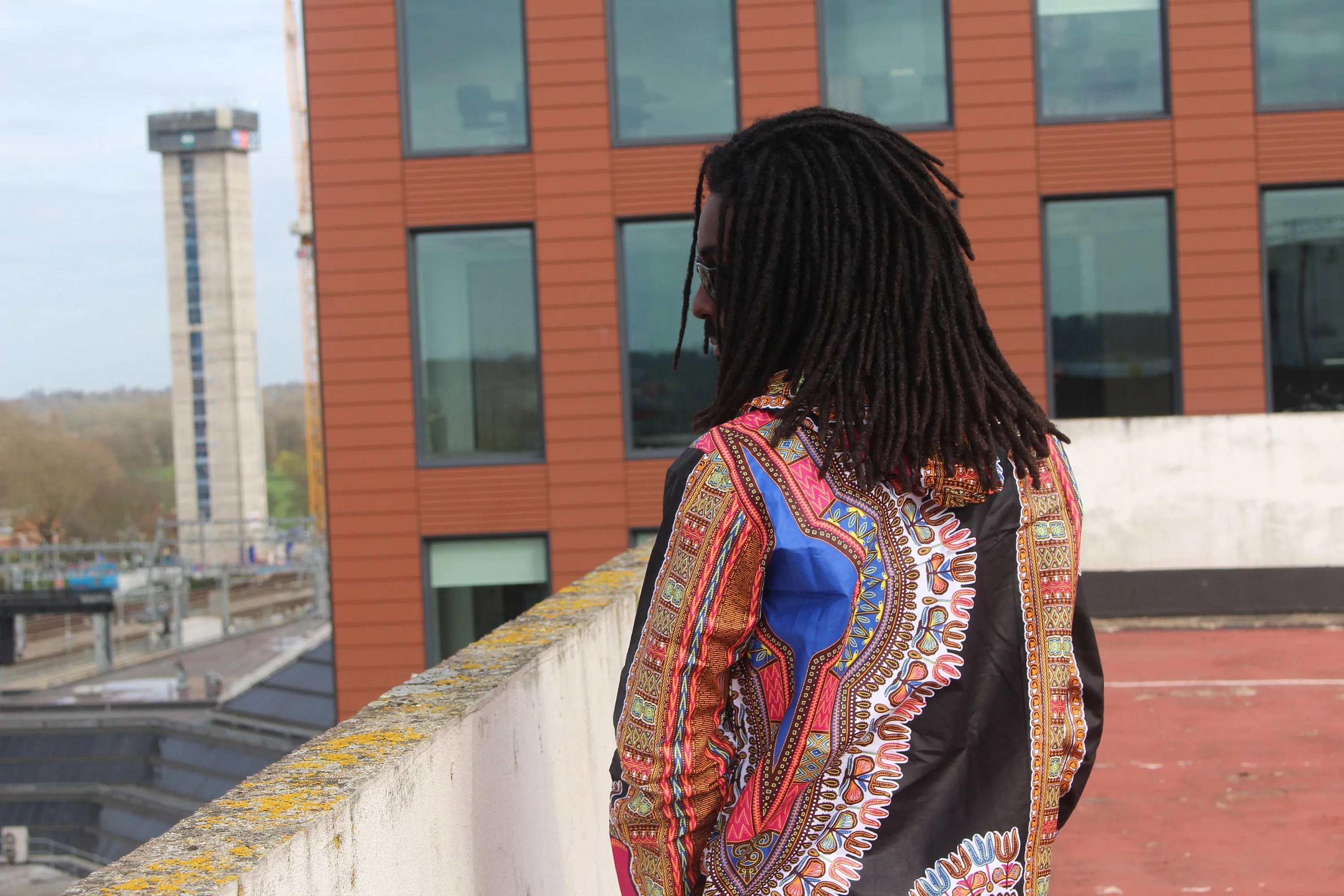 African Oversized Hoodie in Black Dashiki Print - Aztec Festival Hoodie