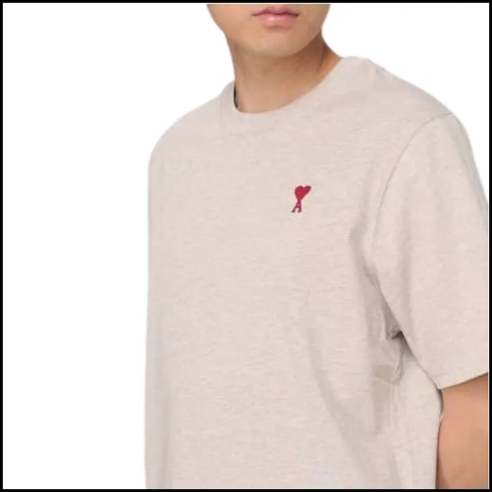 AMI PARIS  |Crew Neck Plain Cotton Short Sleeves Logo Designers