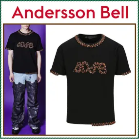 ANDERSSON BELL  |Street Style Plain Cotton Short Sleeves Logo T-Shirts