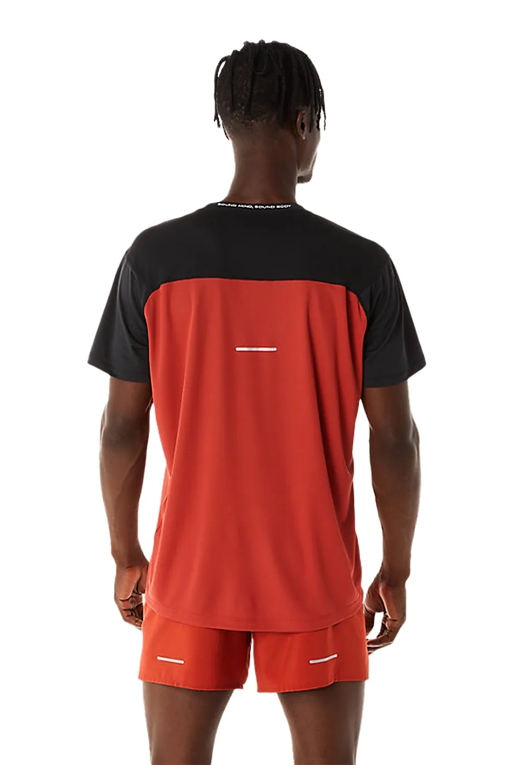 ASICS Men's Race SS Top in Black/Spice Latte