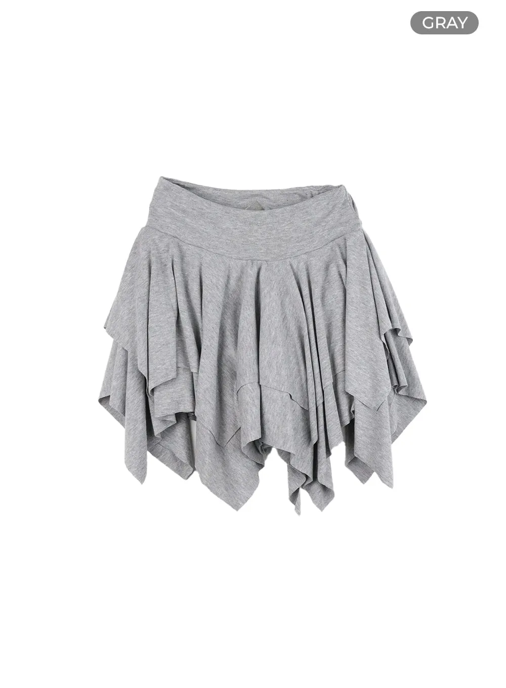 Asymmetrical Ruffle Mini Skirt IA417