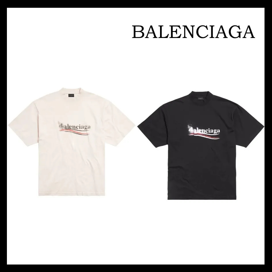 BALENCIAGA  |Political Stencil T-shirt Medium Fit in Black/white