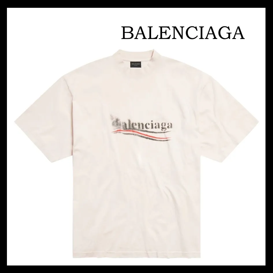 BALENCIAGA  |Political Stencil T-shirt Medium Fit in Black/white