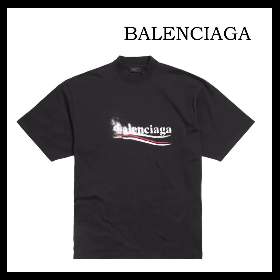 BALENCIAGA  |Political Stencil T-shirt Medium Fit in Black/white