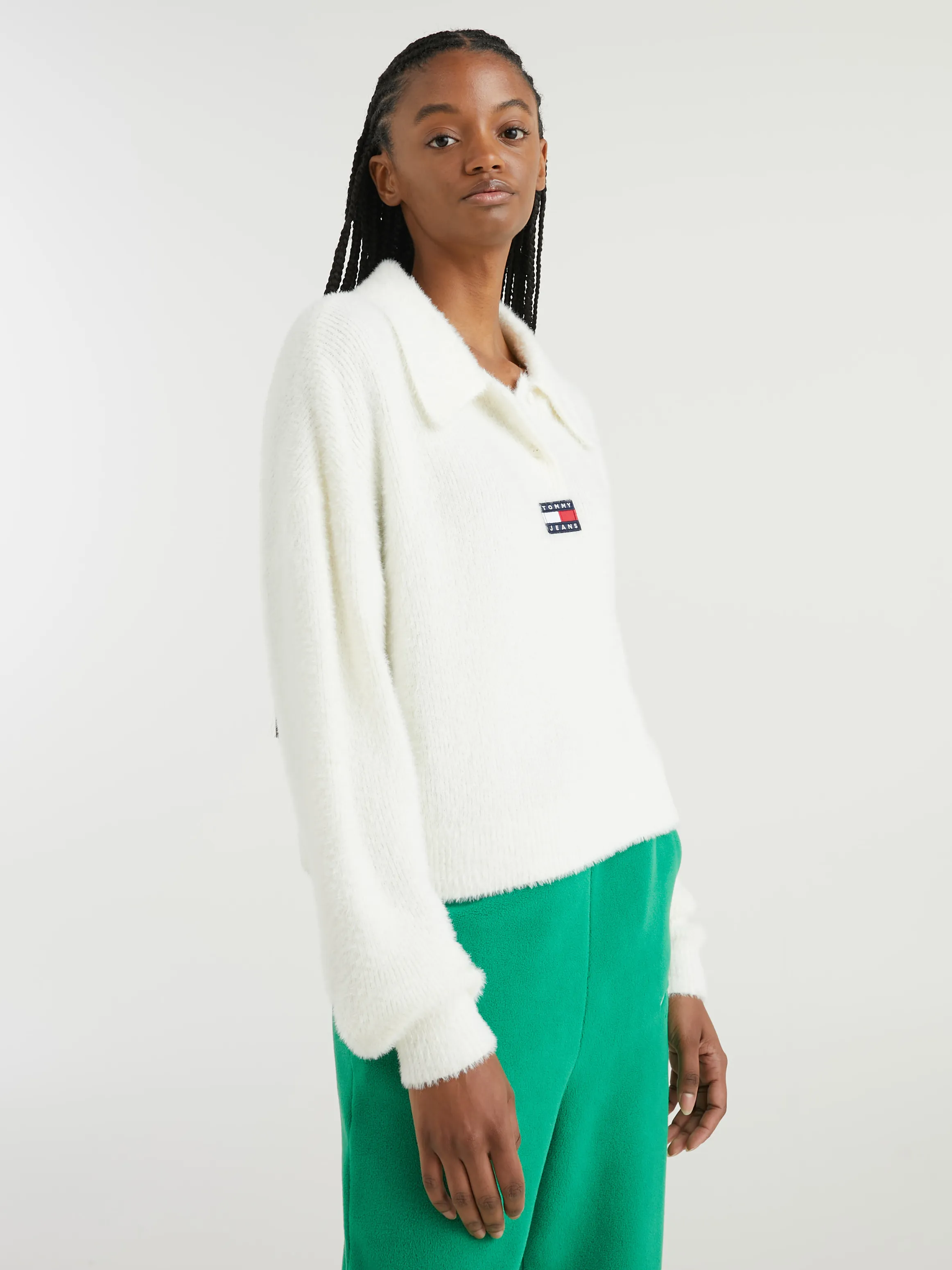 Boxy Cropped Polo Jumper | Sweatshirts & Hoodies | Tommy Jeans