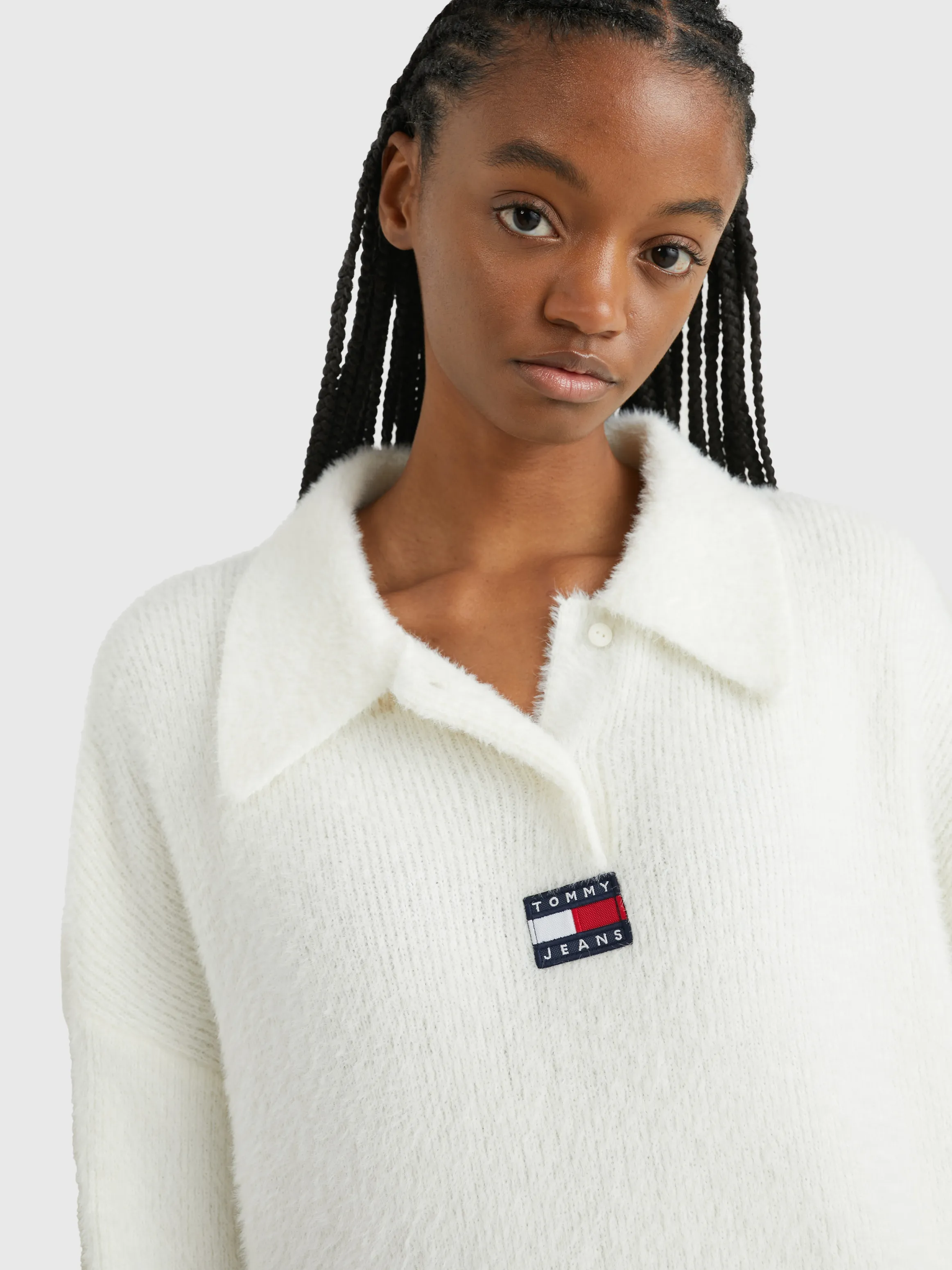 Boxy Cropped Polo Jumper | Sweatshirts & Hoodies | Tommy Jeans