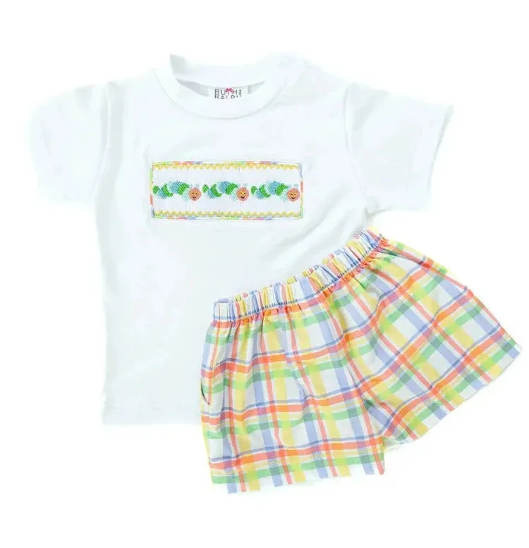 Caterpillar Smocked Beau Shorts Set