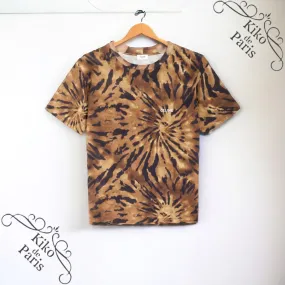 CELINE  |Leopard Patterns Unisex Cotton Short Sleeves Logo Luxury