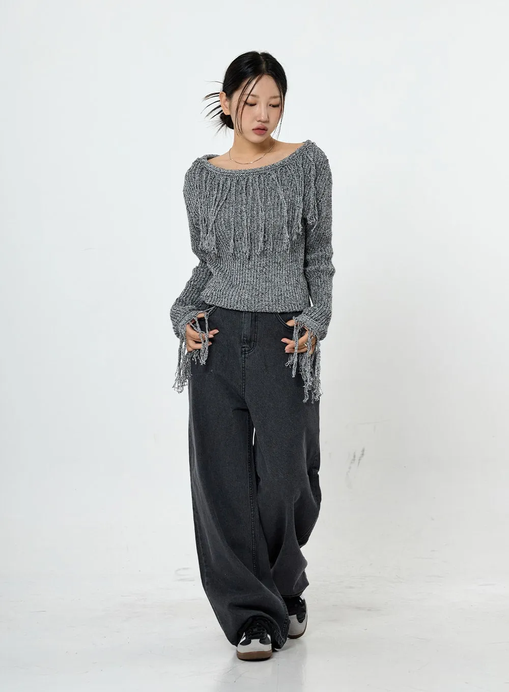 Collin Fringe Long Sleeve Knit CS28