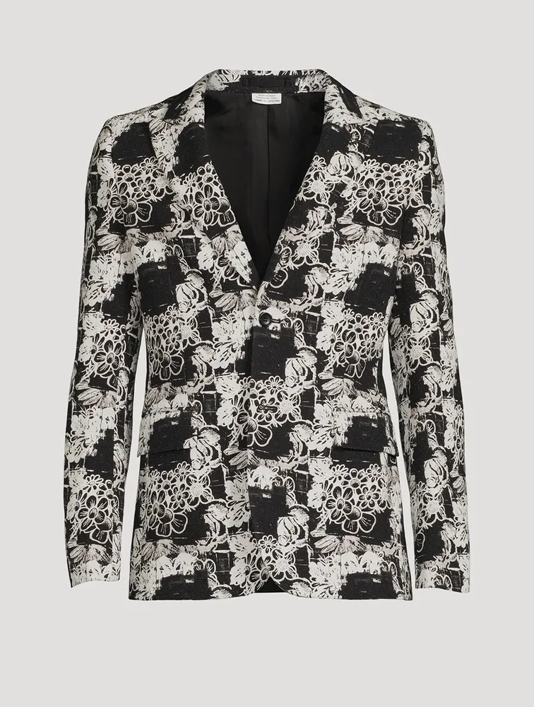 COMME DES GARÇONS HOMME PLUS Cotton Single-Breasted Jacket Floral Print