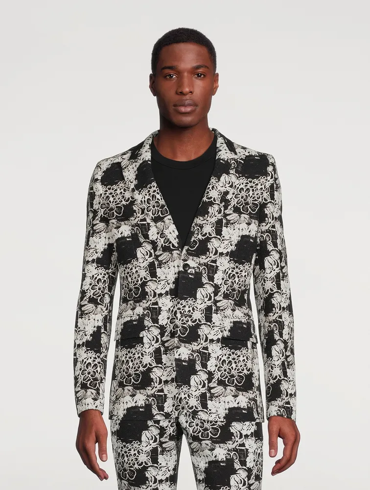 COMME DES GARÇONS HOMME PLUS Cotton Single-Breasted Jacket Floral Print