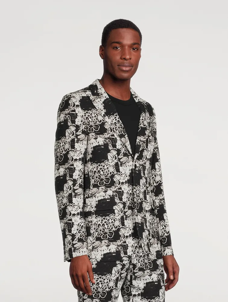 COMME DES GARÇONS HOMME PLUS Cotton Single-Breasted Jacket Floral Print