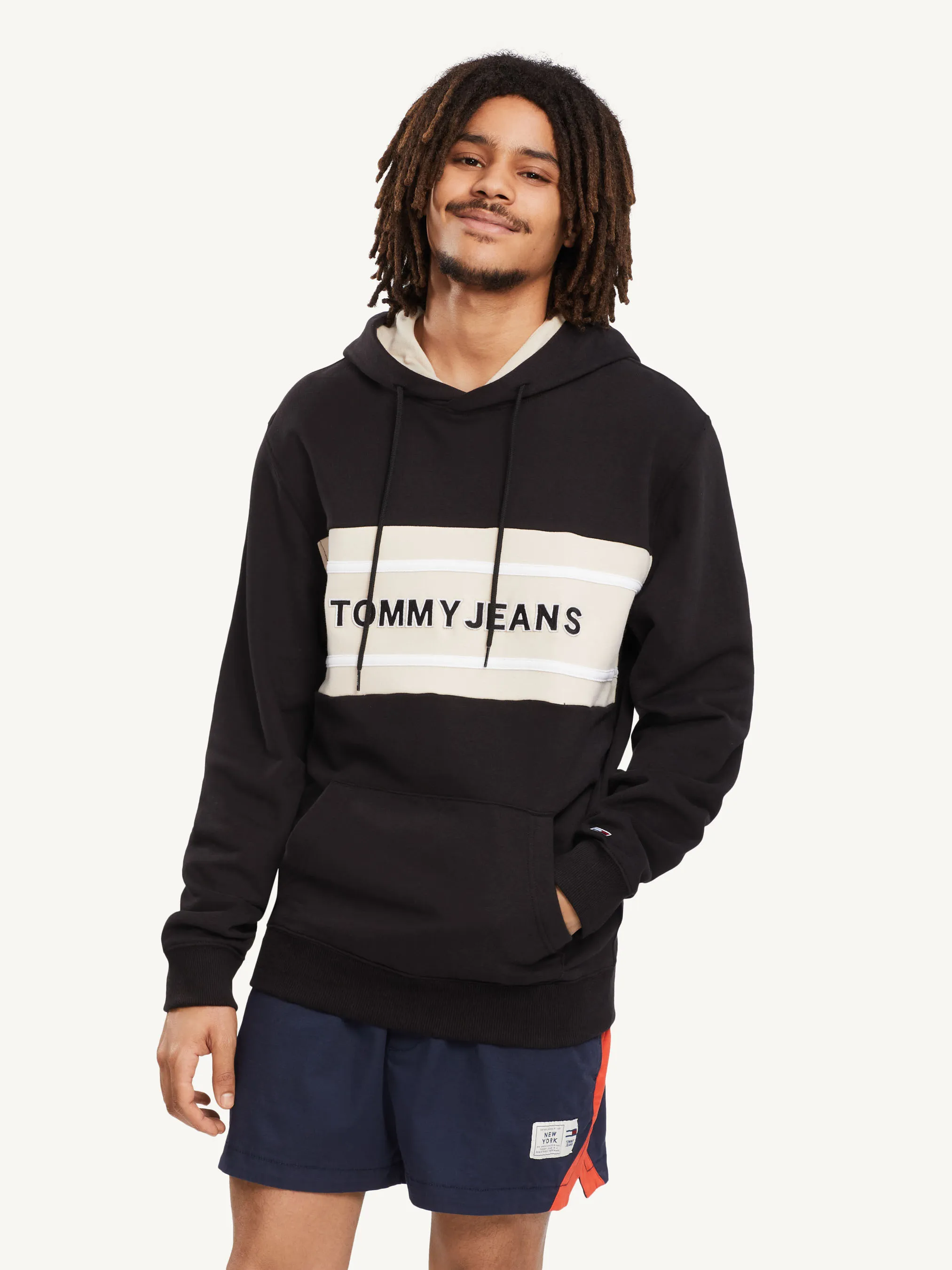 Contrast Panel Organic Hoodie |  Hoodies |  Tommy Hilfiger