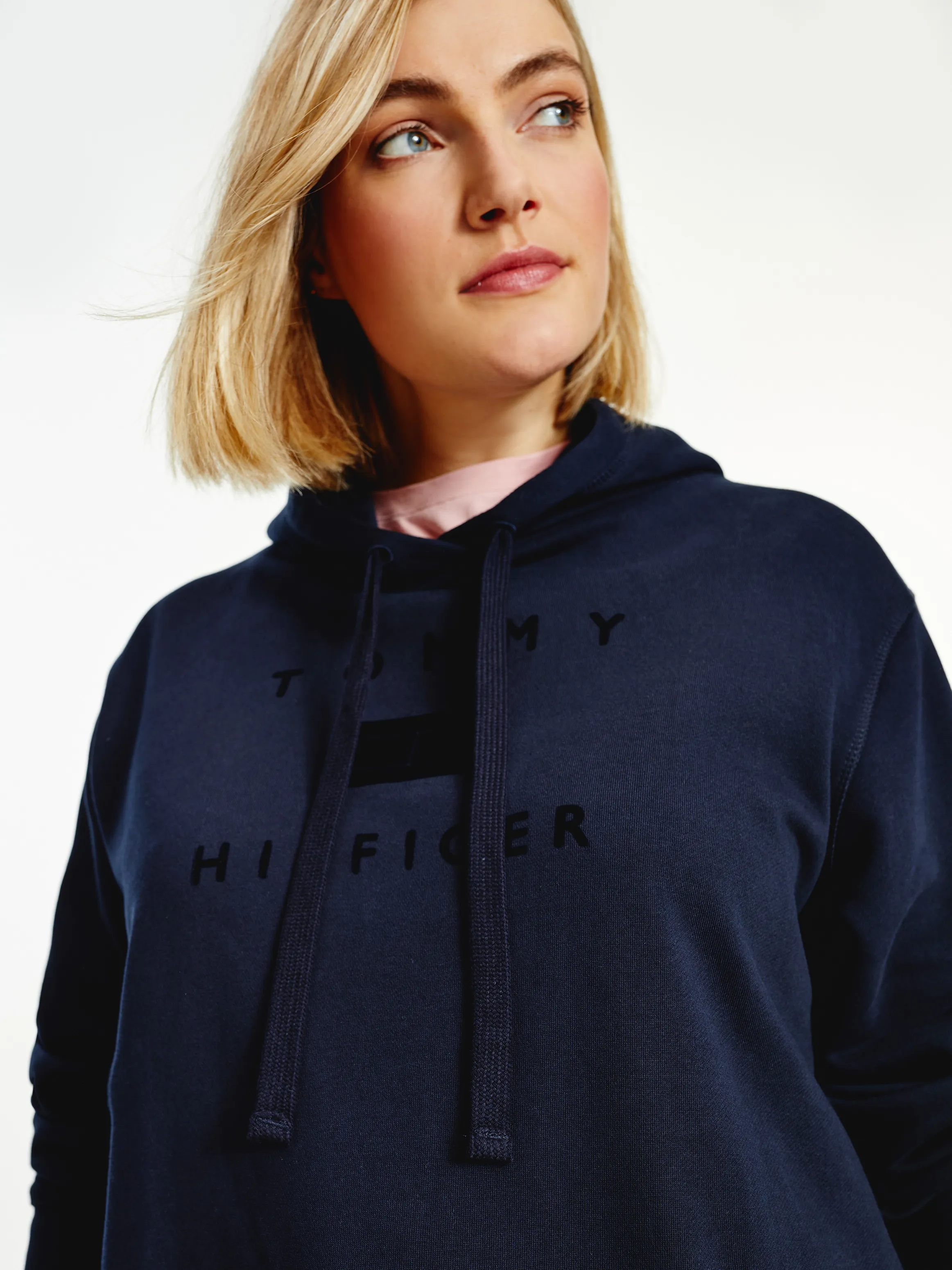 Curve Flock Logo Hoodie | Hoodies | Tommy Hilfiger