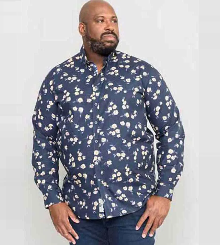 D555 Big Mens Long Sleeve Shirt With All Over Print (ROOKSEY)