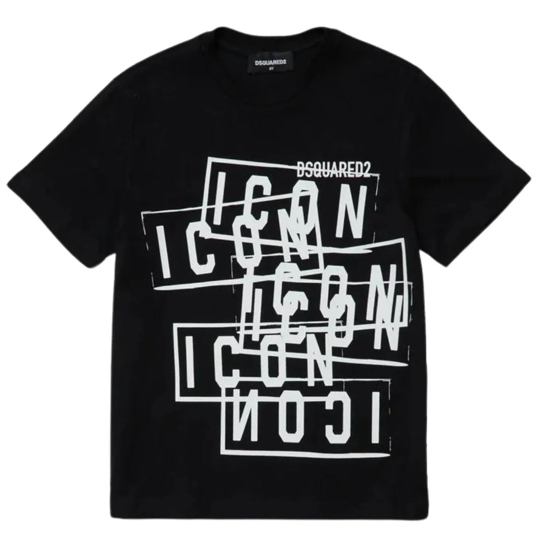 Dsquared2 T-Shirt Icon All Over Print Black