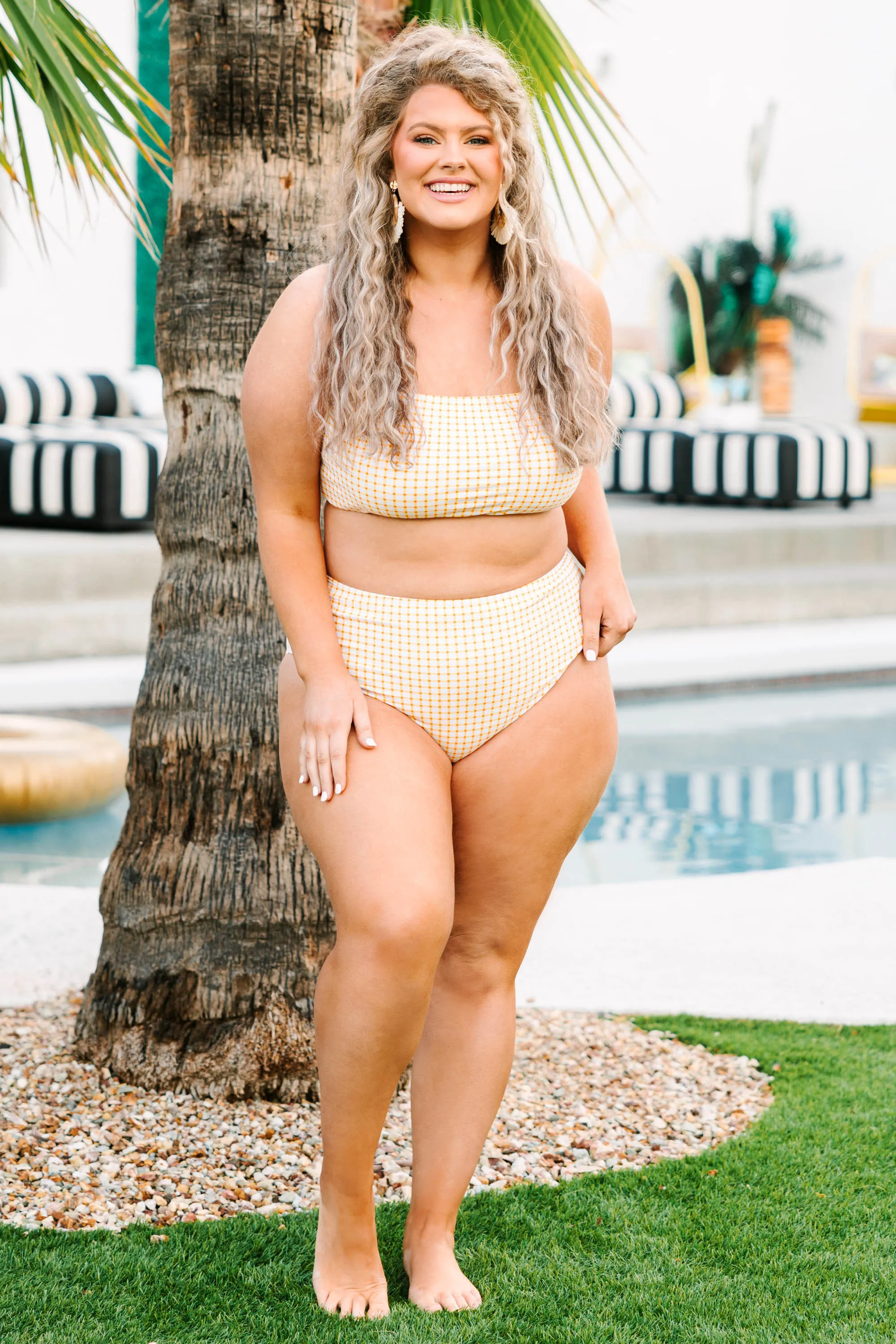 Feeling Fine And Sandy Swim Top, Gingham