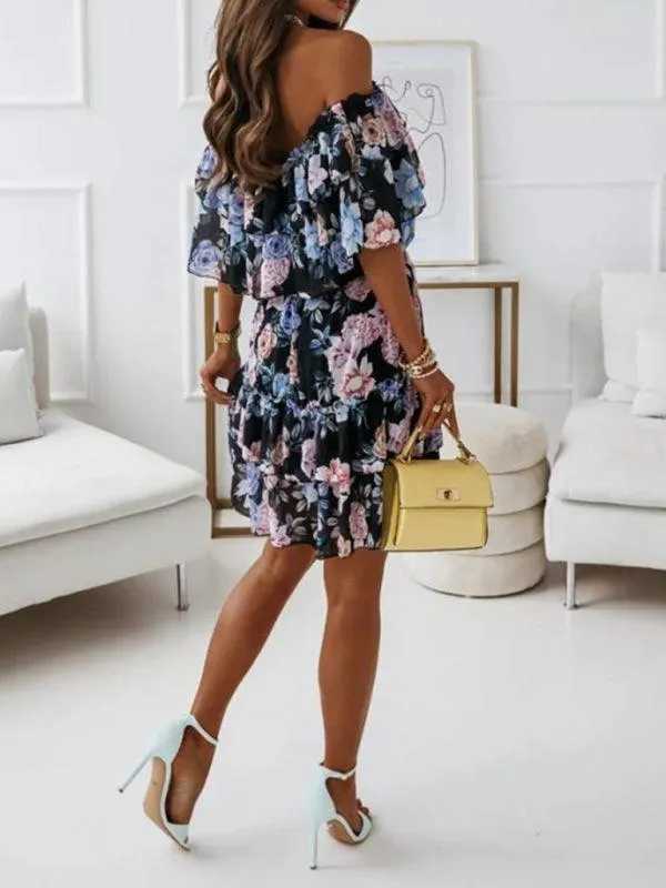 Floral Ruffle Mini Day Dress