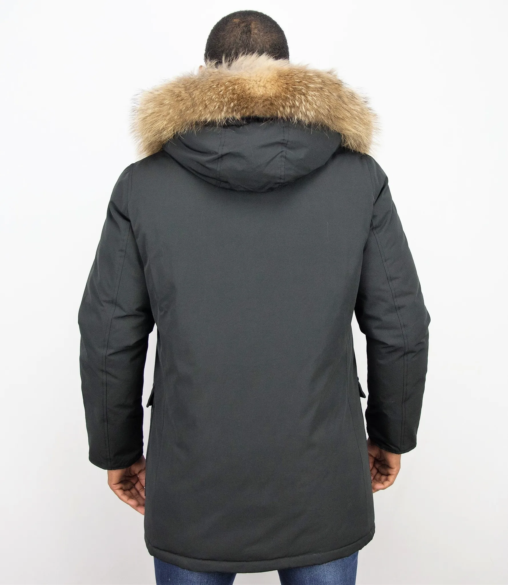 Fur Collar Coat | Men Winter Coat Wooly Long |