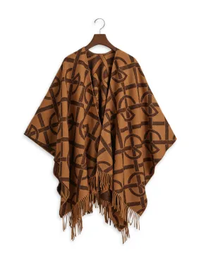 GANT PONCHO G PATTERN BURNT SUGAR