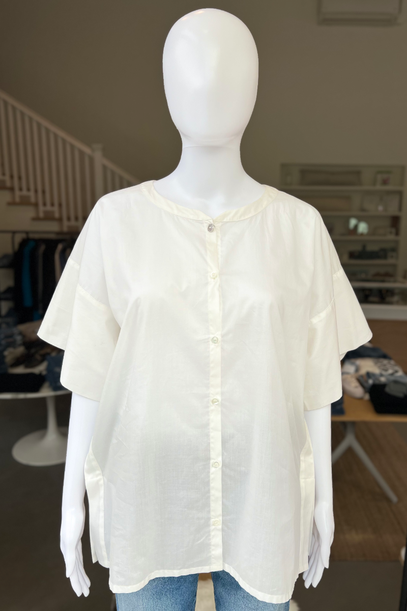 Georgina Crew Neck Blouse - White