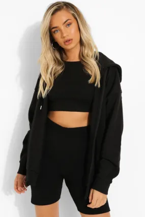 Hoodies & Sweatshirts | Oversized Zip Through Hoodie | boohoo