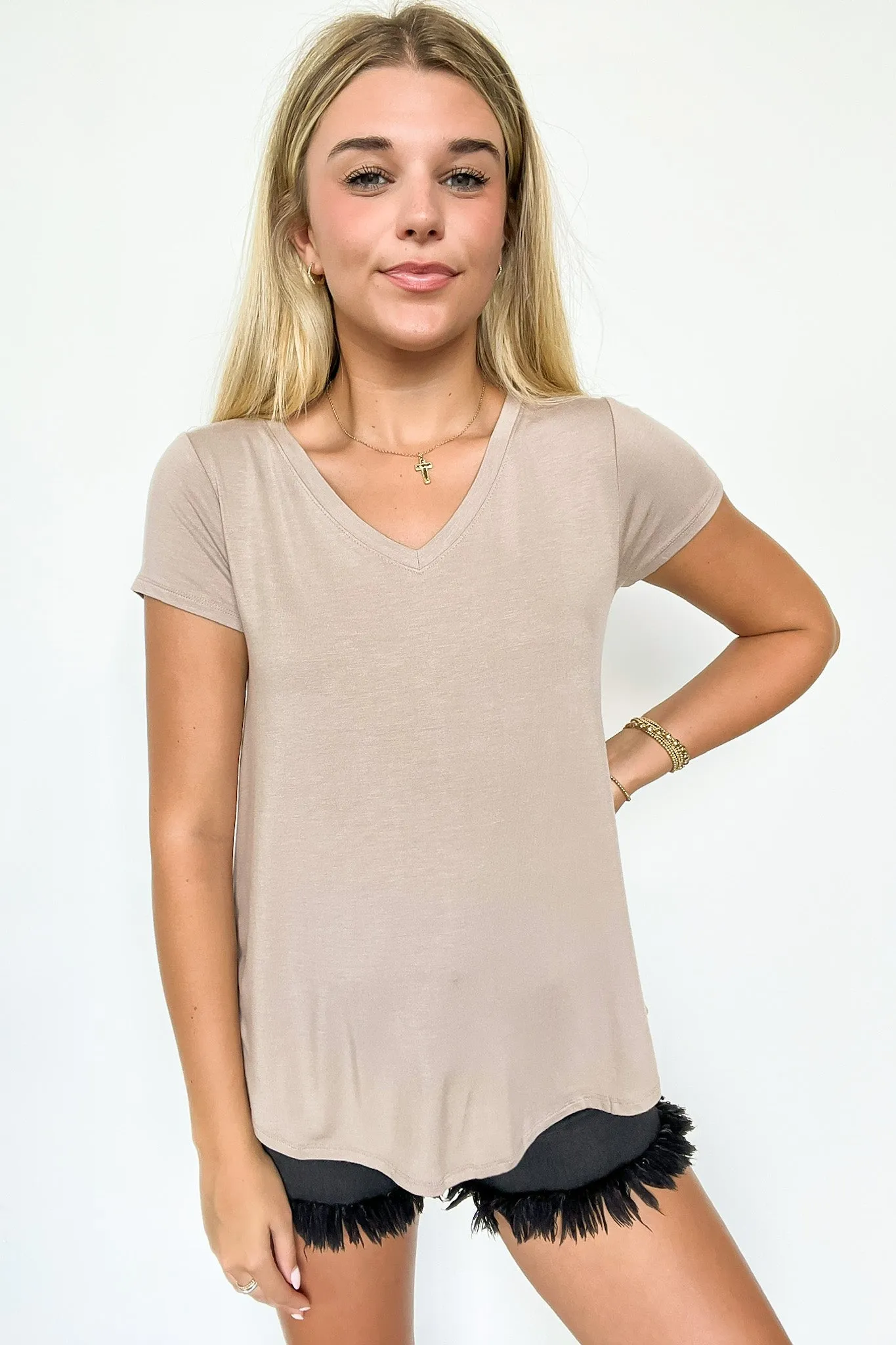 Jayme V-Neck Short Sleeve Top