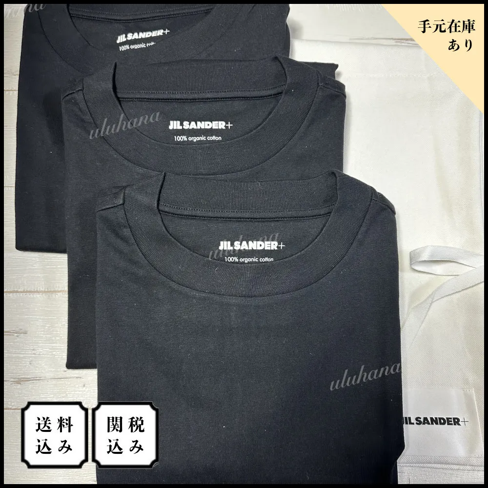 Jil Sander  |Crew Neck Plain Cotton Short Sleeves Logo Designers