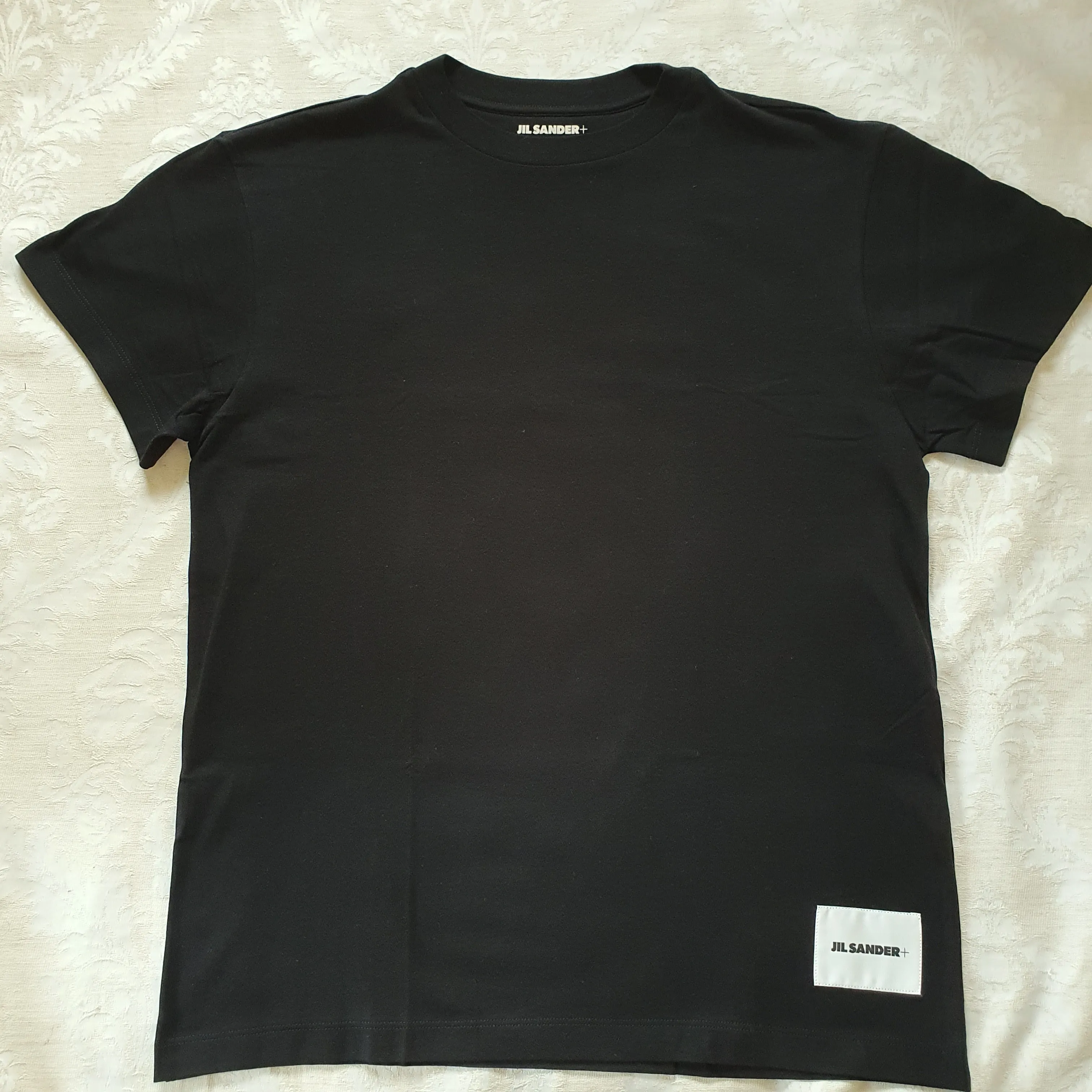 Jil Sander  |Crew Neck Plain Cotton Short Sleeves Logo Designers