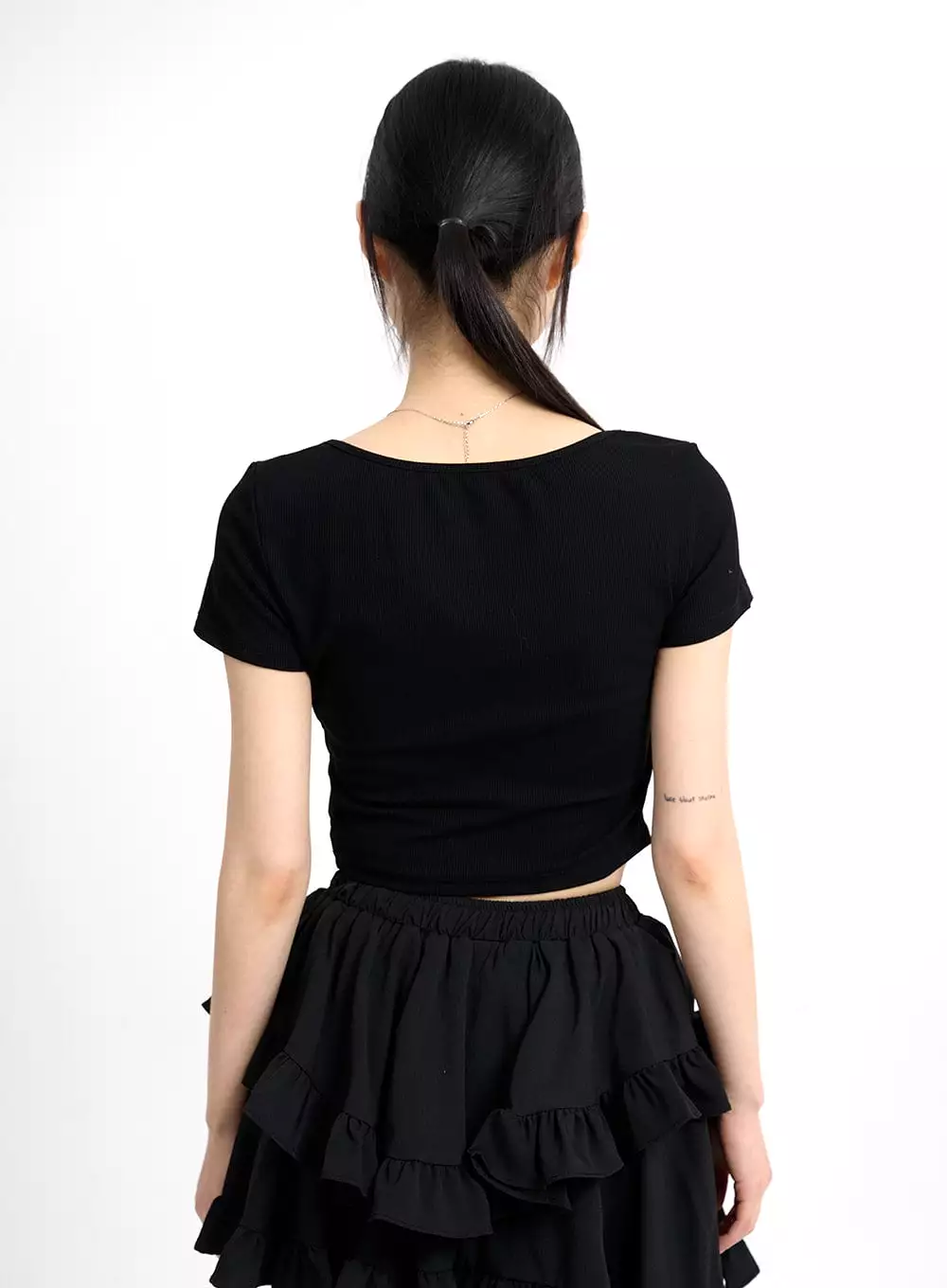 Laced Square Neck Short Sleeve CM415