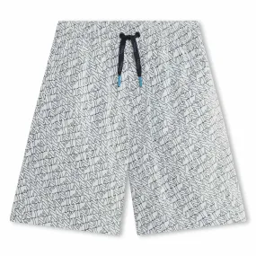 Lanvin Shorts Logo Print All Over Sea Green