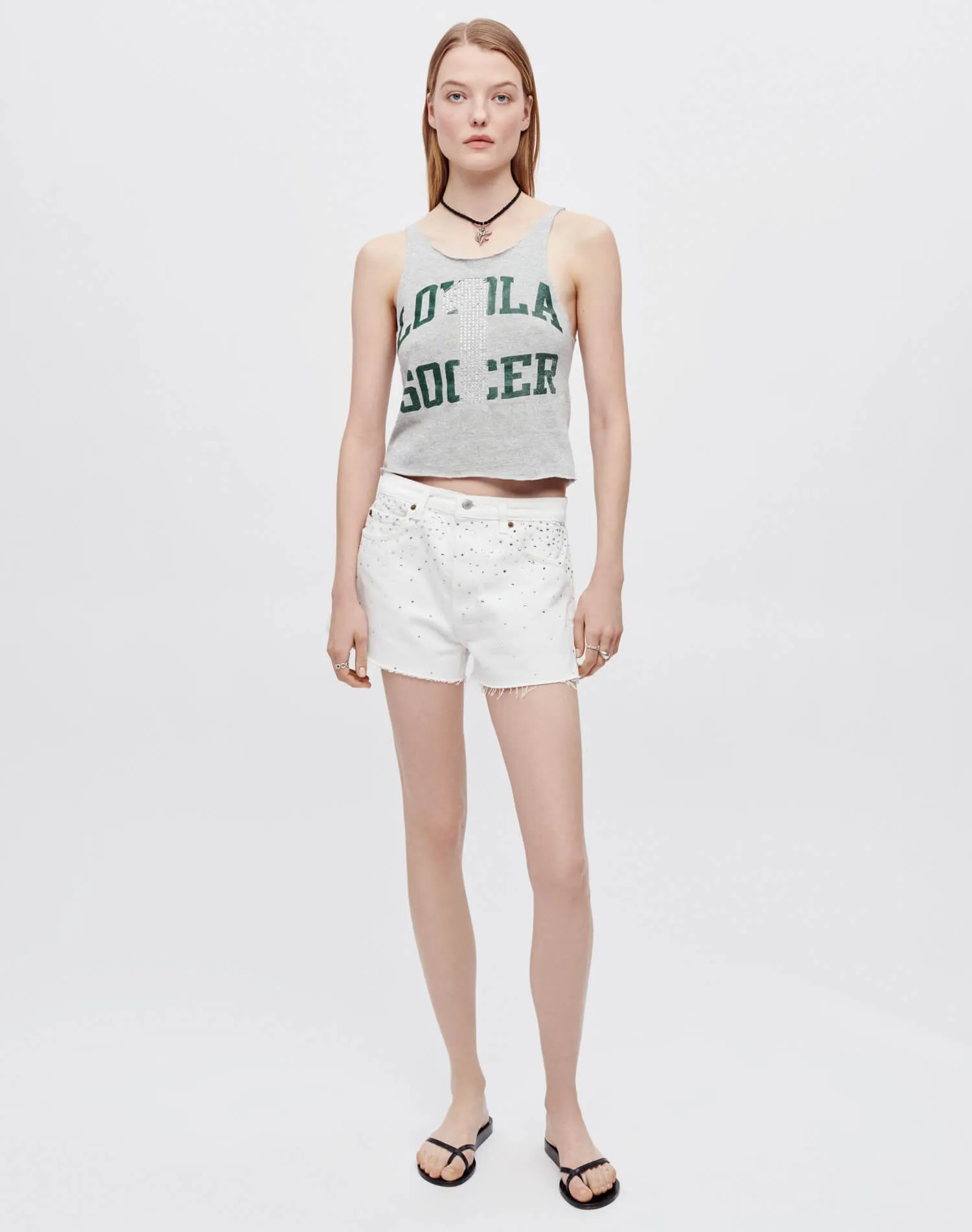 Levi's White Crystal Mid Rise Relaxed Short