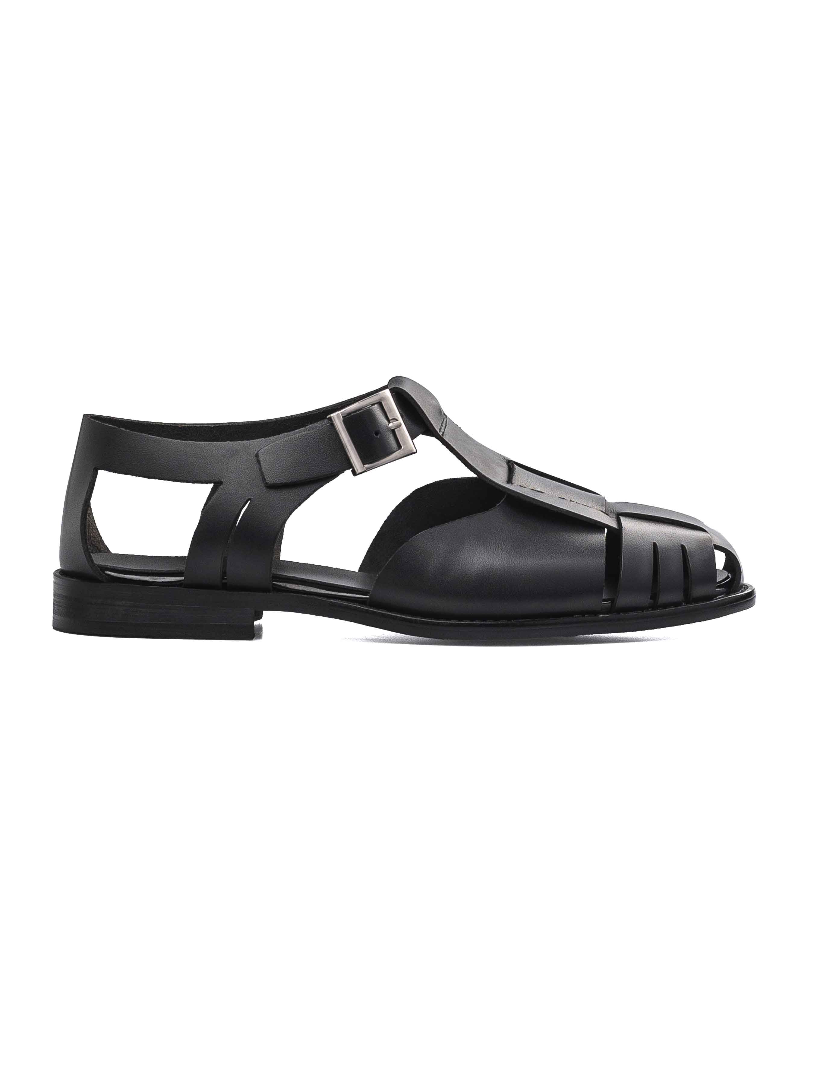 Liam Caged Sandal - Solid Black