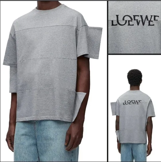 LOEWE  |Crew Neck Plain Cotton Short Sleeves Luxury