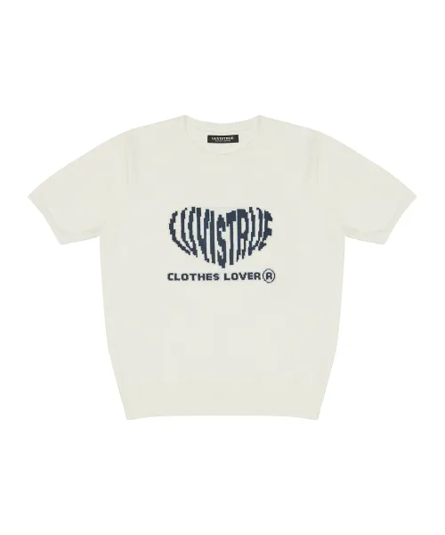 LUV IS TRUE  |Street Style U-Neck Plain Short Sleeves Logo