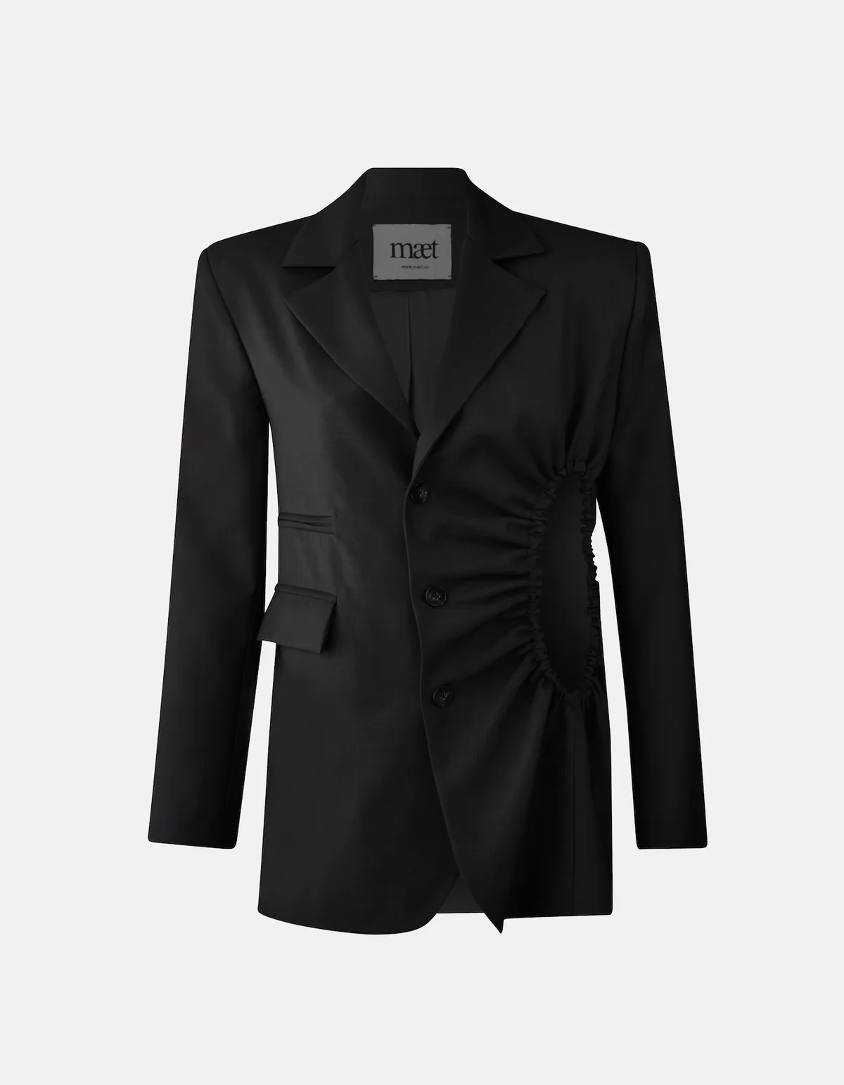 Maet Bronte Single-breasted Jacket With Cut-out Detail - Black