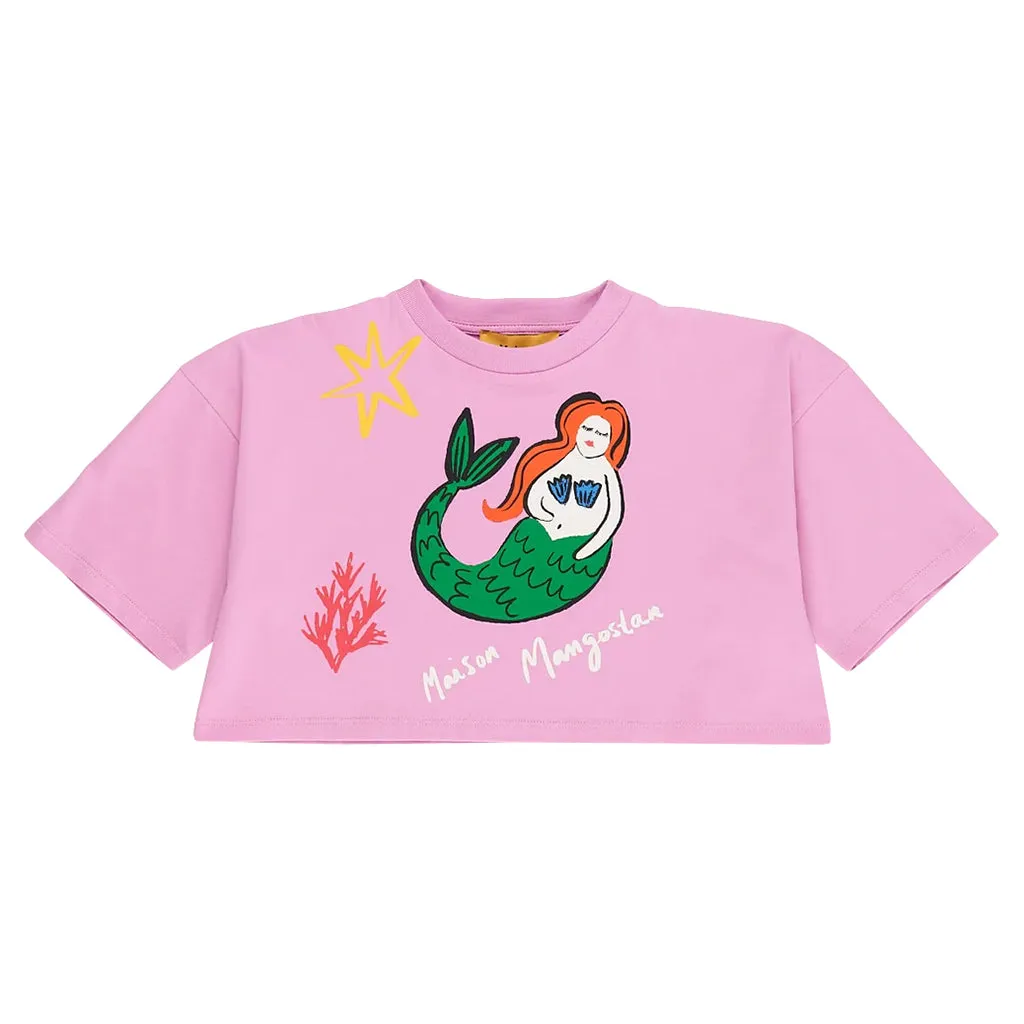 Maison Mangostan Child Mermaid T-shirt Lilac Pink