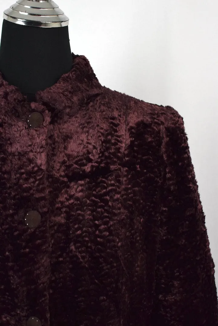 Maroon Faux Fur Jacket