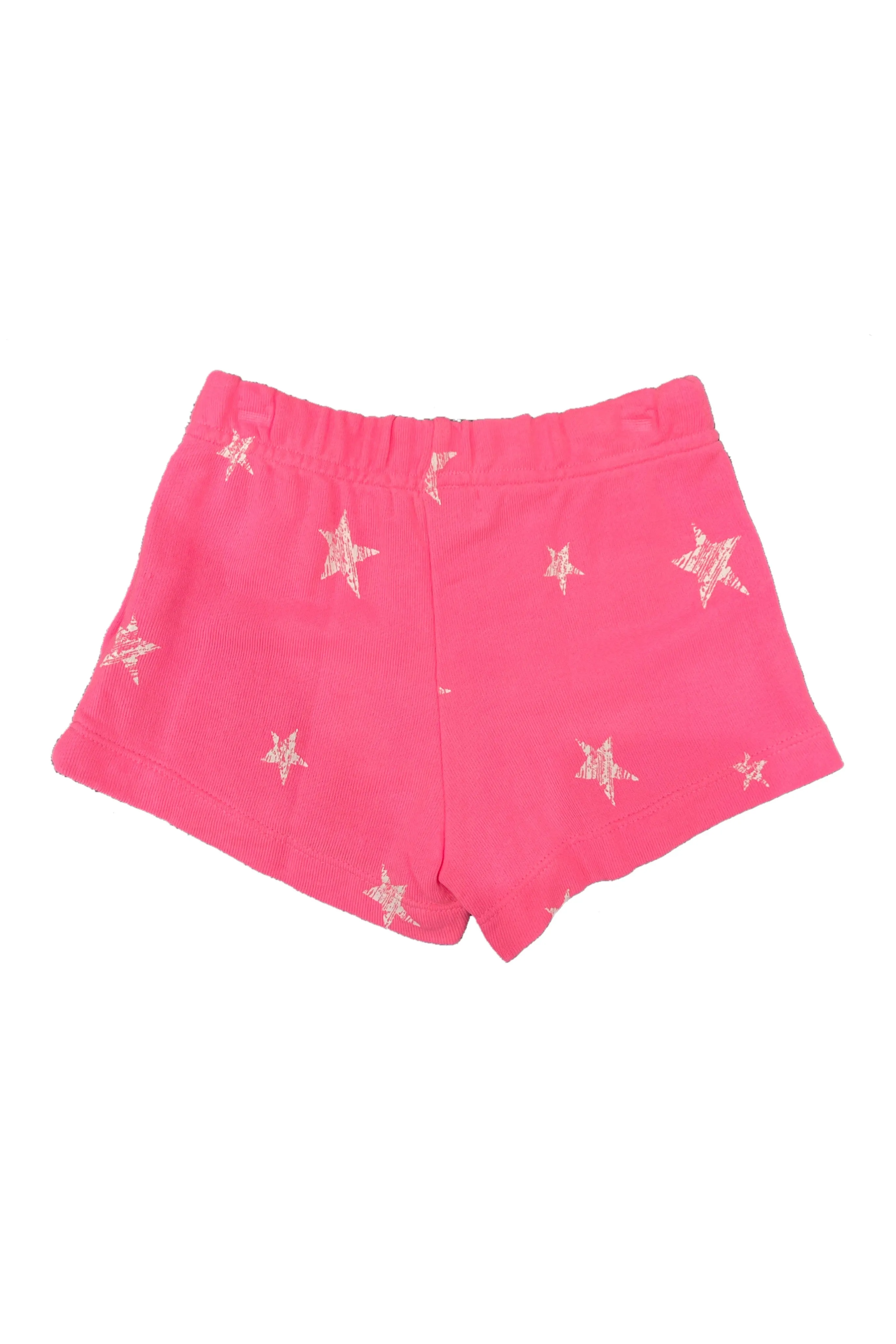 Neon Pink White Stars Shorts