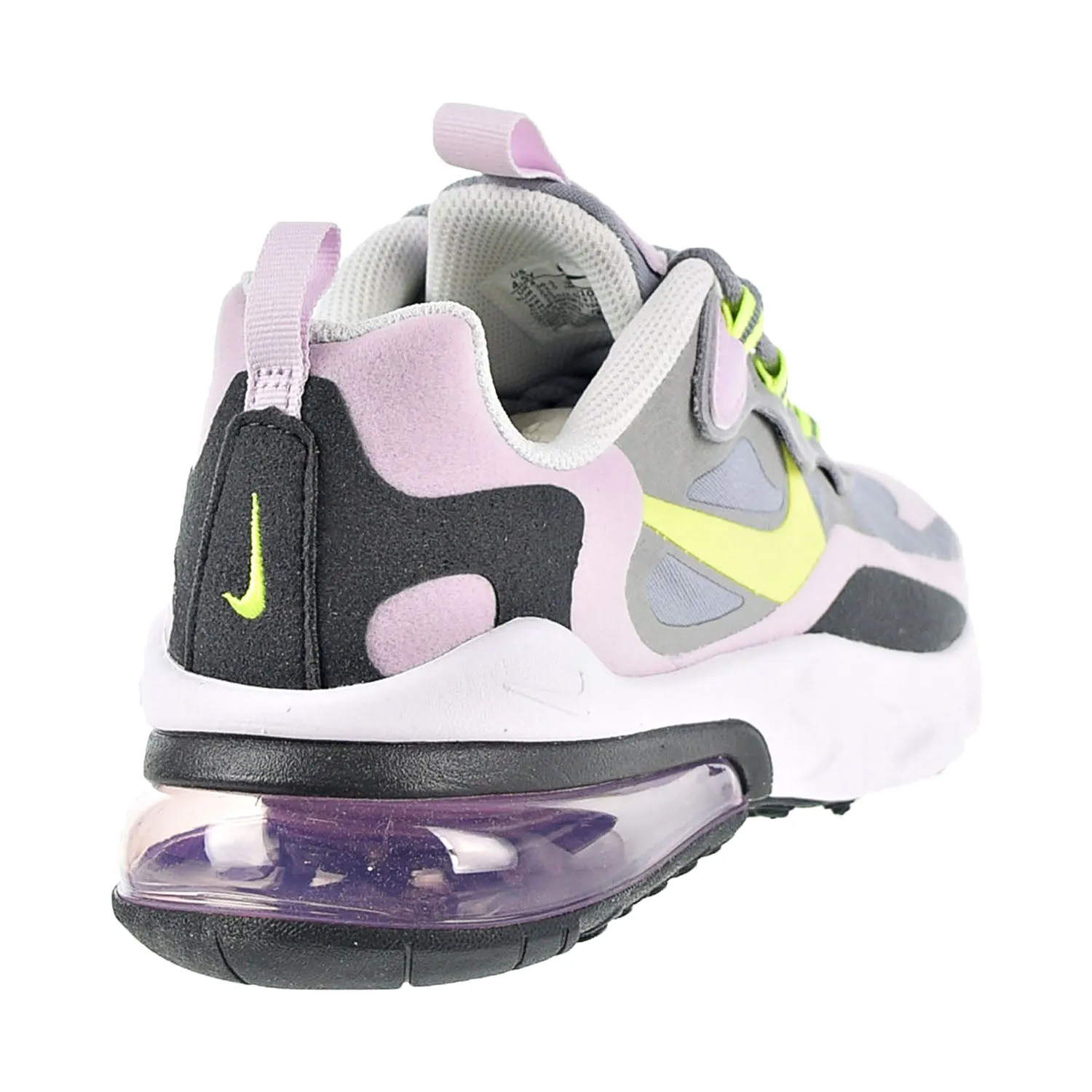 Nike Air Max 270 React (GS) Big Kids' Shoes Particle Grey-Iced Lilac-Lemon Venom