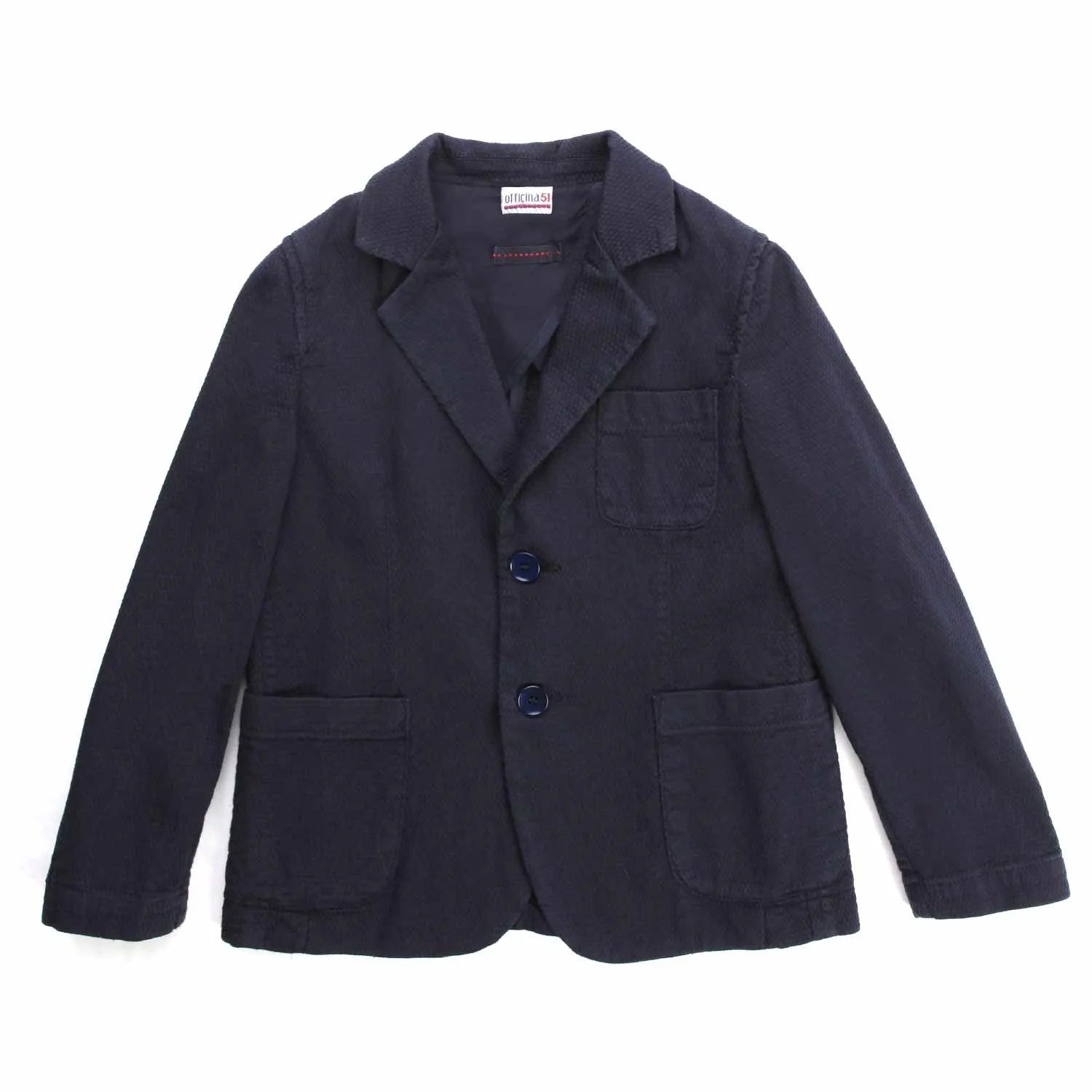 Officina51 Blue Single-Breasted Jacket For Baby And Child