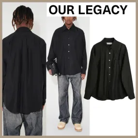 OUR LEGACY  |Unisex Street Style Long Sleeves Cotton Front Button Shirts