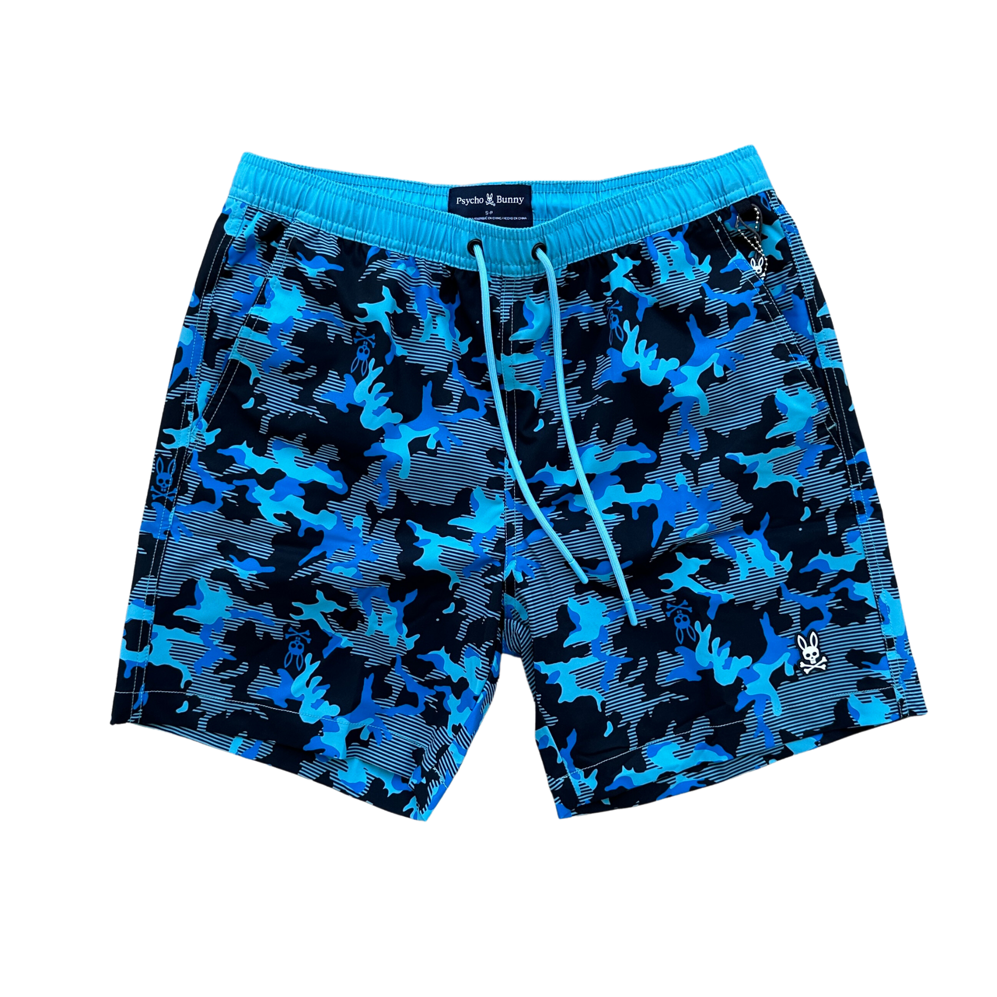 Psycho Bunny Rye All Over Print Swim Trunk (Navy)