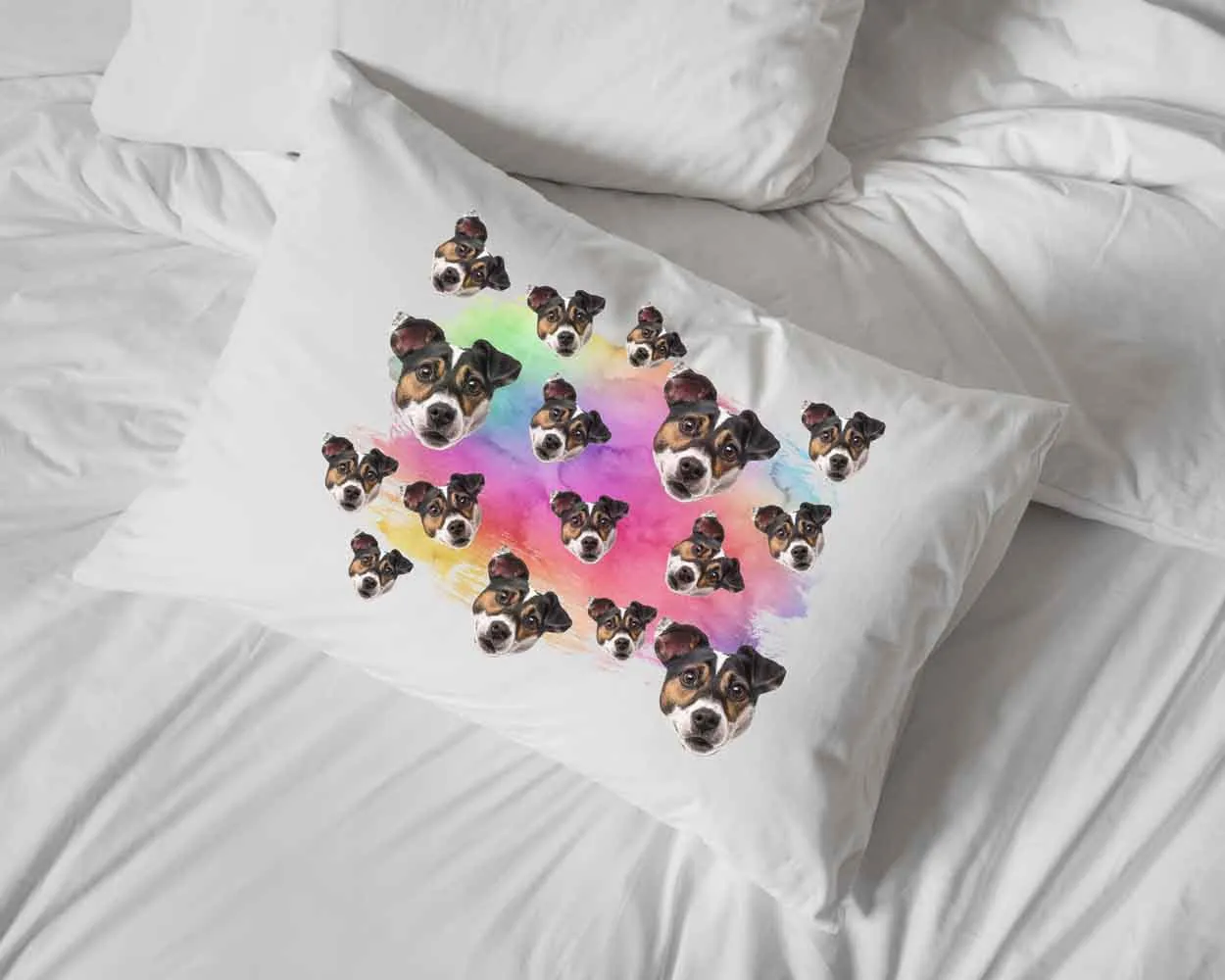 Rainbow All Over Face Photo Pillowcase - Upload a Photo