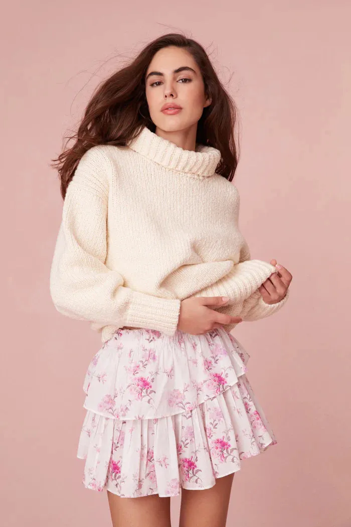 Ruffle Mini Skirt ~ Warm Pink Cloud