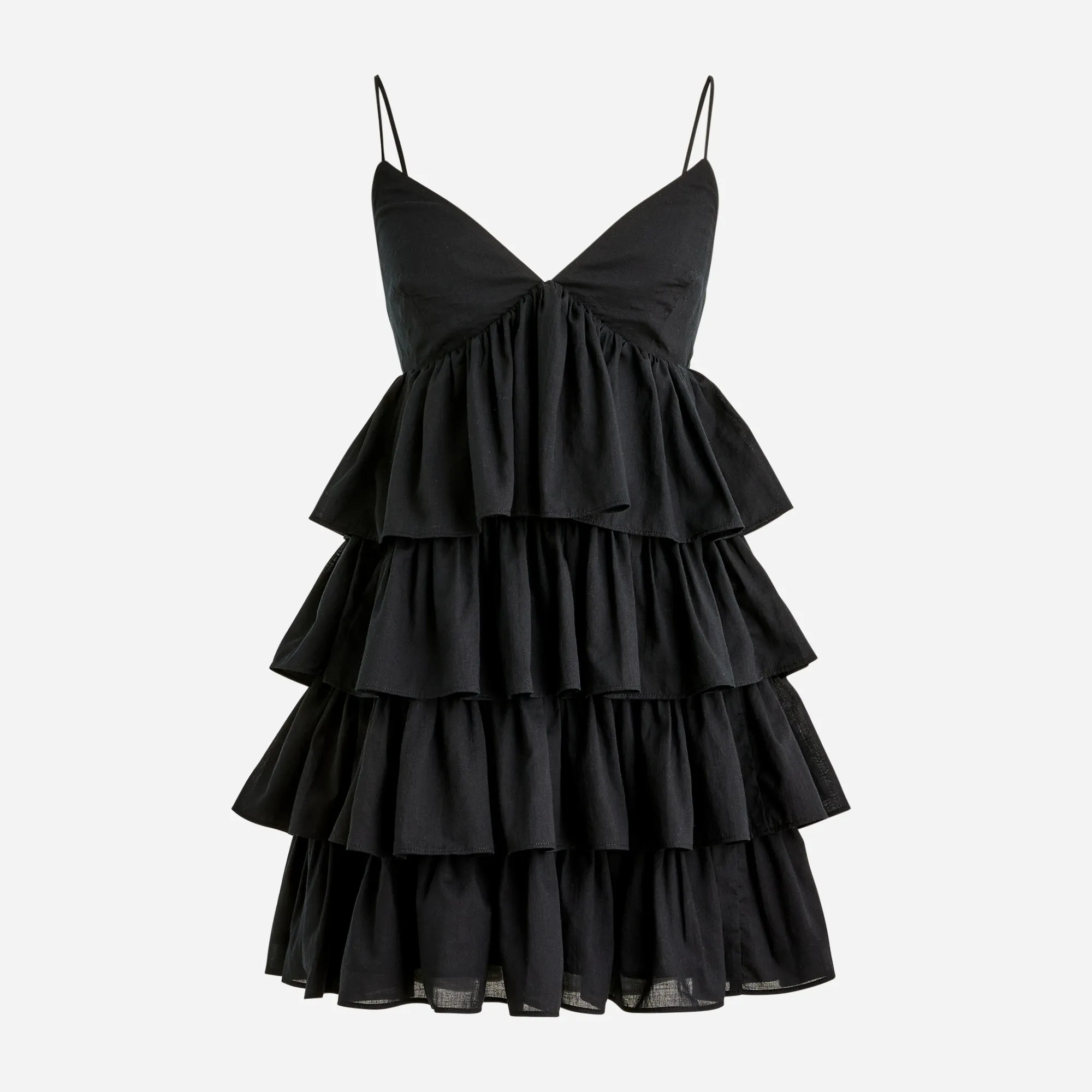 Ruffle-tier mini dress in cotton voile