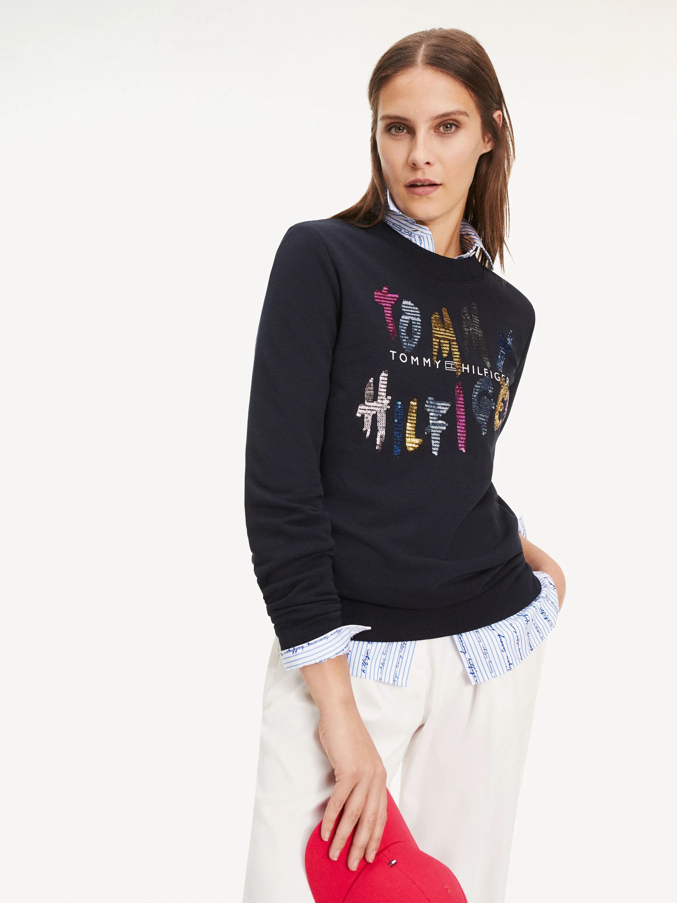 Sequin Graffiti Print Sweatshirt | Hoodies | Tommy Hilfiger