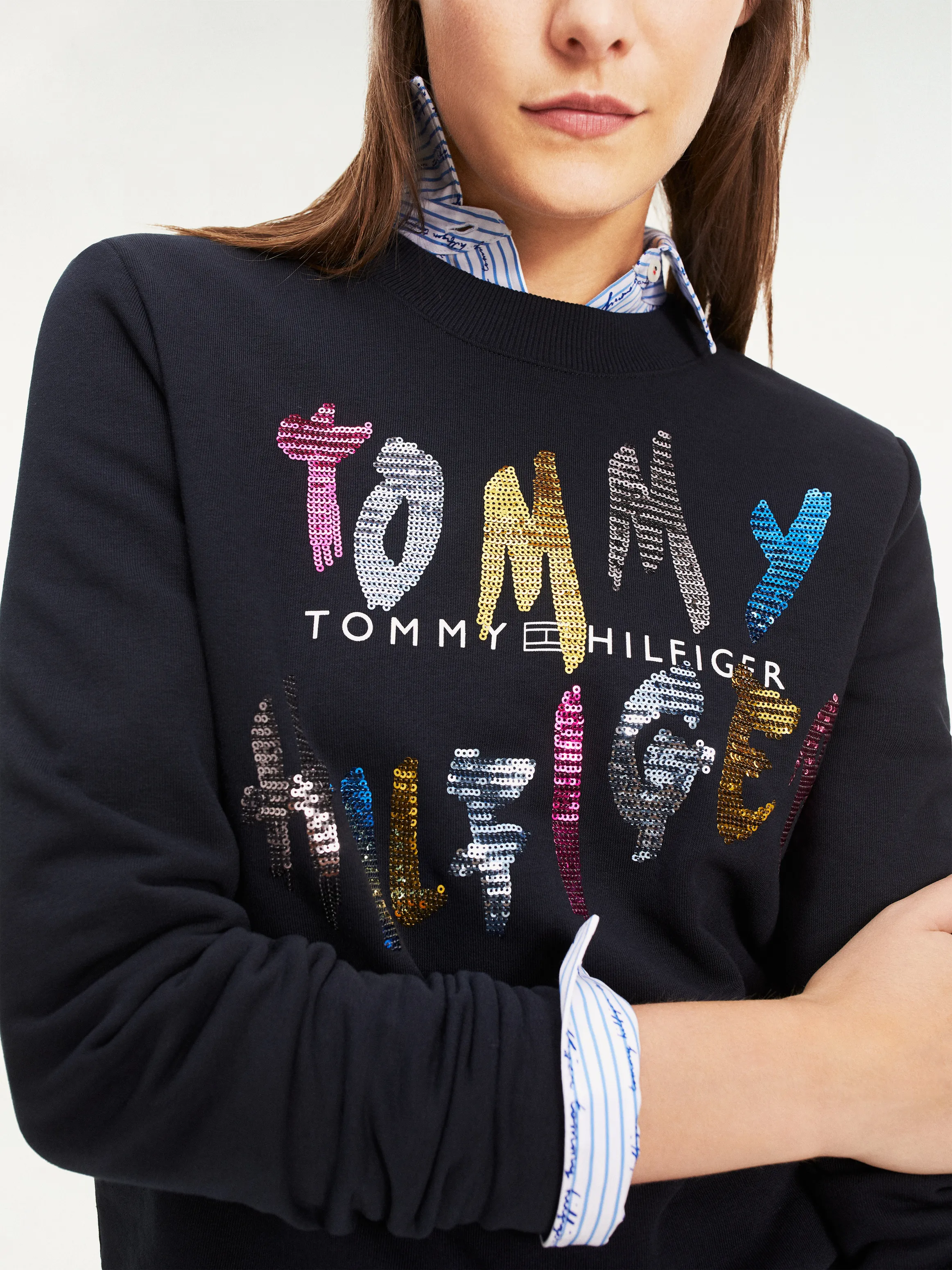 Sequin Graffiti Print Sweatshirt | Hoodies | Tommy Hilfiger